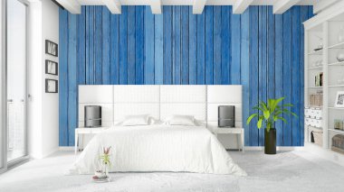 Modern parlak iç. 3D render