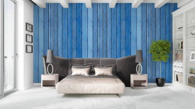 Modern parlak iç. 3D render