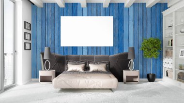 Boş çerçeve ile modern parlak iç. 3D render