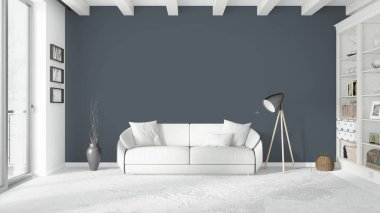 Modern parlak iç. 3D render