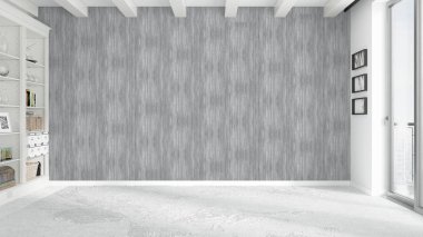 Modern parlak iç. 3D render