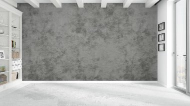 Modern parlak iç. 3D render