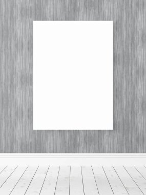 Boş çerçeve ile modern parlak iç. 3D render