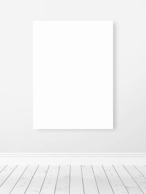 Boş çerçeve ile modern parlak iç. 3D render