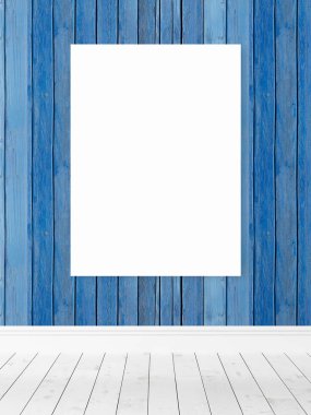 Boş çerçeve ile modern parlak iç. 3D render