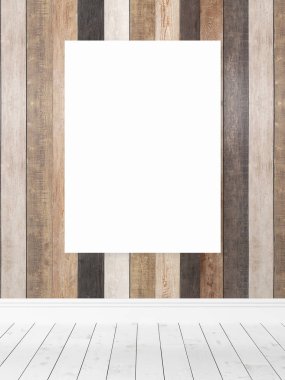 Boş çerçeve ile modern parlak iç. 3D render