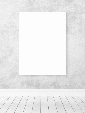 Boş çerçeve ile modern parlak iç. 3D render