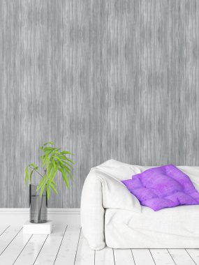 Modern parlak iç. 3D render