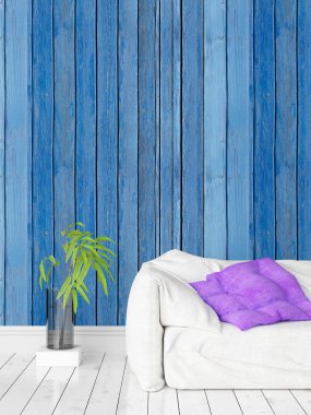 Modern parlak iç. 3D render