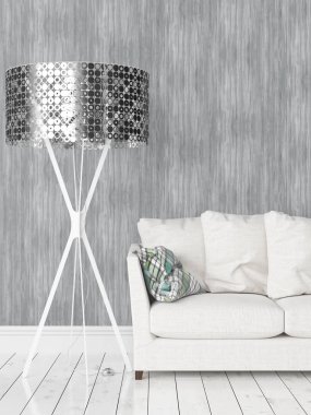 Modern parlak iç. 3D render