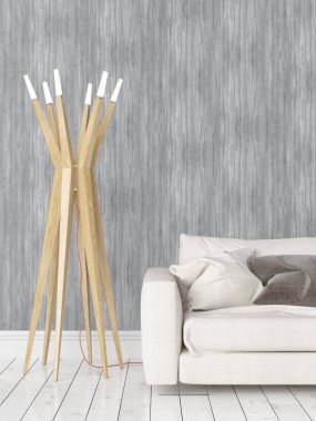 Modern parlak iç. 3D render