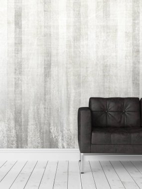 Modern parlak iç. 3D render