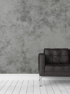 Modern parlak iç. 3D render