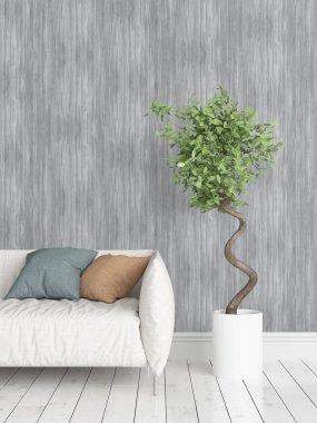 Modern parlak iç. 3D render