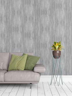 Modern parlak iç. 3D render