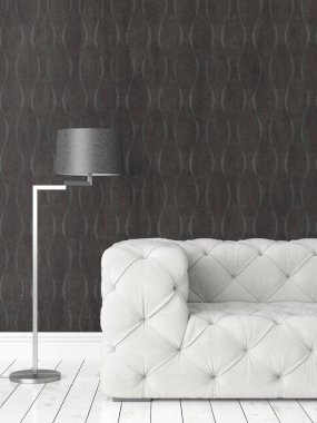 Modern parlak iç. 3D render