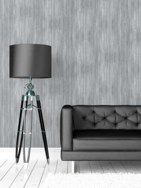 Modern parlak iç. 3D render