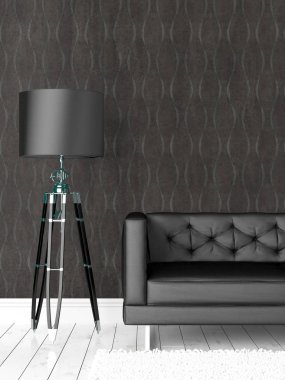 Modern parlak iç. 3D render