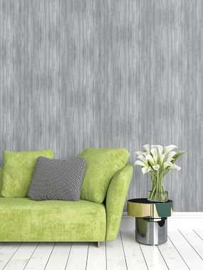 Modern parlak iç. 3D render