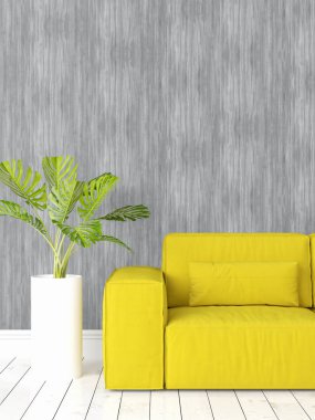 Modern parlak iç. 3D render