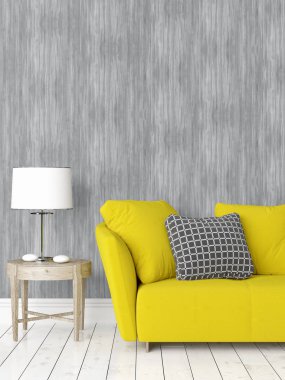 Modern parlak iç. 3D render