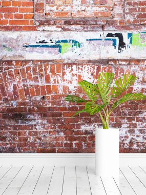 Modern parlak iç. 3D render