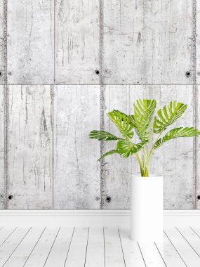 Modern parlak iç. 3D render