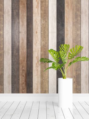 Modern parlak iç. 3D render