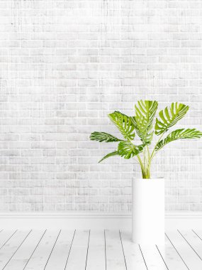 Modern parlak iç. 3D render