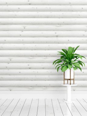 Modern parlak iç. 3D render