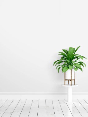 Modern parlak iç. 3D render