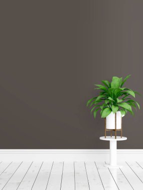 Modern parlak iç. 3D render