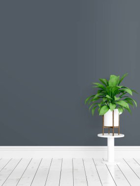 Modern parlak iç. 3D render