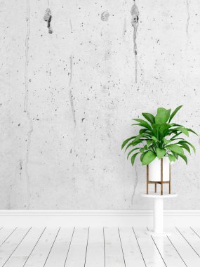 Modern parlak iç. 3D render