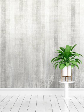 Modern parlak iç. 3D render