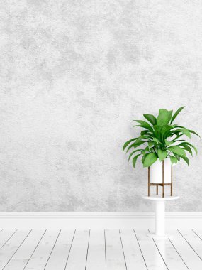 Modern parlak iç. 3D render