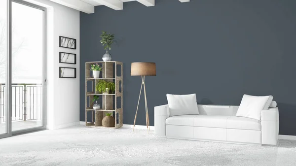 Modernes helles Interieur. 3D-Darstellung — Stockfoto