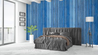 Modern parlak iç. 3D render