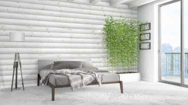 Modern parlak iç. 3D render