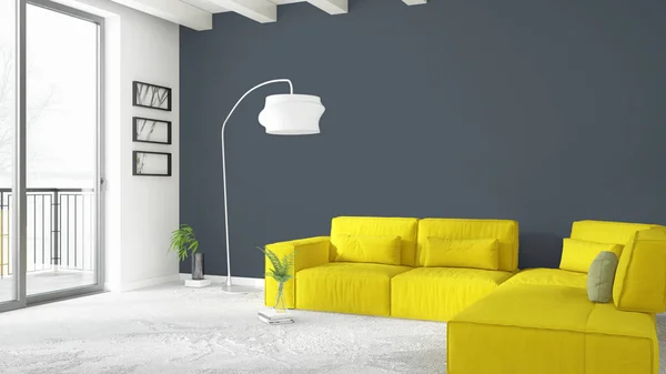 Moderne lichte interieur. 3D-rendering — Stockfoto