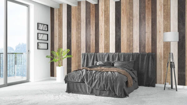 Modern parlak iç. 3D render