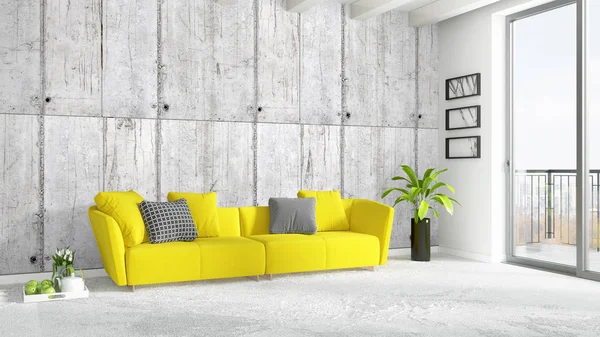 Modern bright interior . 3D rendering — Stock Photo, Image