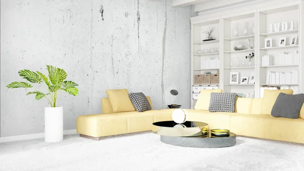 Modern bright interior . 3D rendering — Stock Photo, Image