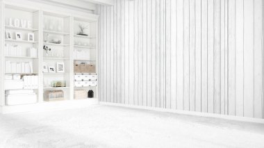 Modern parlak iç. 3D render