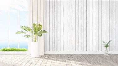 Modern parlak iç. 3D render