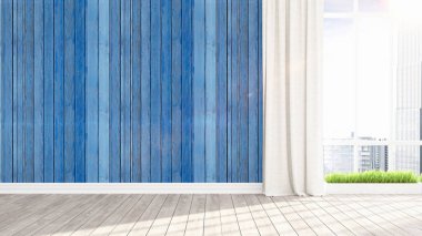 Modern parlak iç. 3D render