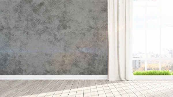 Modern parlak iç. 3D render