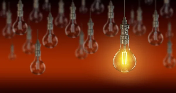 Light bulb lamps. 3D rendering — Stock Photo, Image