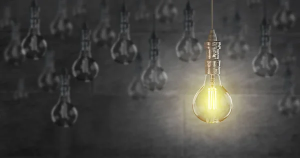 Light bulb lampen. 3D-rendering — Stockfoto