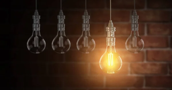 Light bulb lamps. 3D rendering — Stock Photo, Image